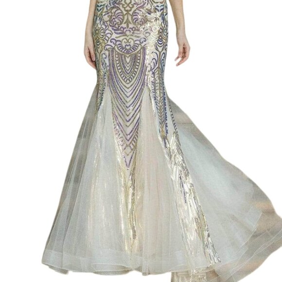 NWT Dancing Queen 4219  Prom Dresses Champagne Size S - Picture 3 of 9